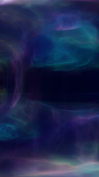 Dark iridescent liquid texture with soft purple and blue gradients, creating a dreamy abstract background with cosmic energy.