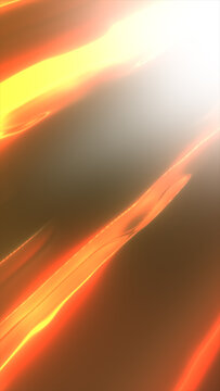 Abstract orange and yellow glowing waves with smooth flowing shapes, bright light, and warm energetic motion.