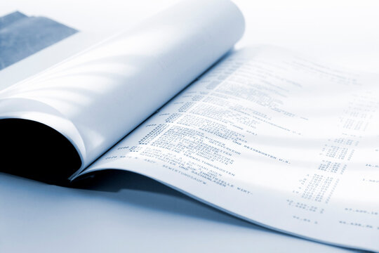 Ledger book, close-up