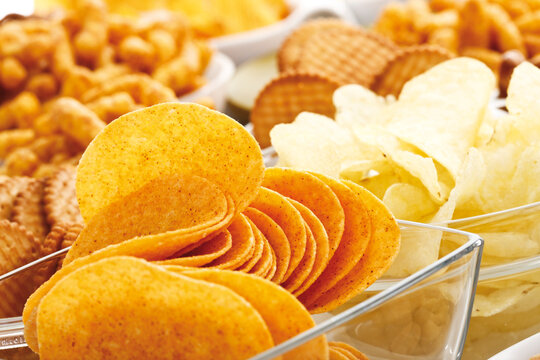Assorted snacks, close-up