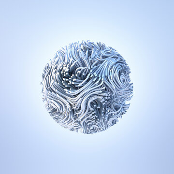 Abstract metal sphere, 3d rendering