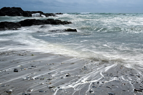 Rough sea at Hook Head Peninsula, County Wexford, Republic of Ireland. June, 2022. 