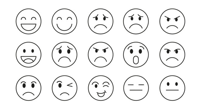 Collection of various emoticon faces.