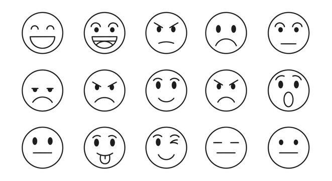 Collection of various emoticon faces.