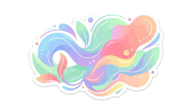 Colorful abstract swirling shapes design.
