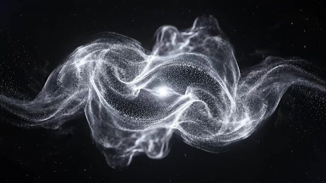 Abstract glowing particle formation highlighting vibrant colors and contemporary design