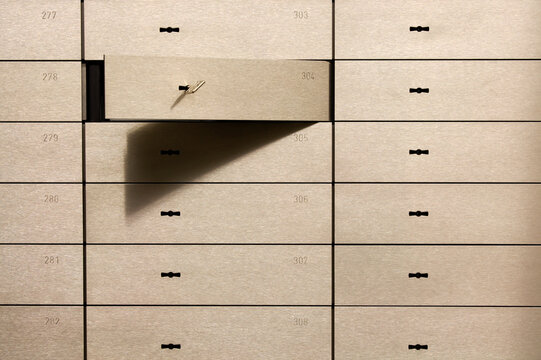Open safety deposit box
