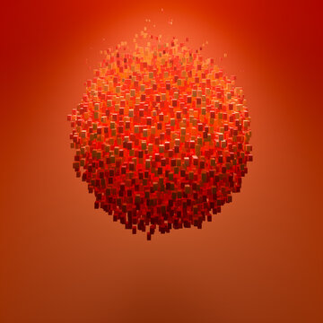 Congregation of cubes, 3d rendering