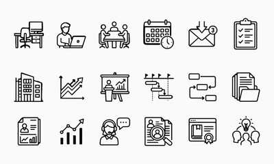 Fototapeta premium Office Communication Icon Set