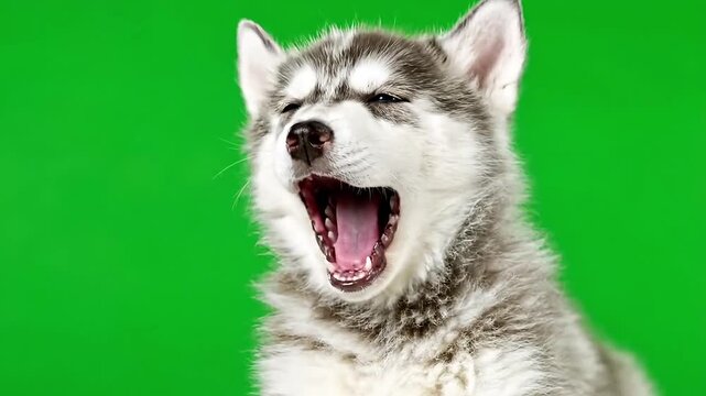 siberian husky dog green screen