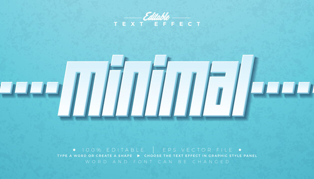 Minimal Editable Text Effect Vector Graphic Style with Modern 3d Typography Lettering and Shadow on Pastel Blue Background. Premium Business Illustration Mockup Template for Greeting Card, Flyer