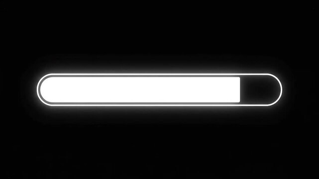Neon progress bar on black background ideal for creative backgrounds and modern web design
