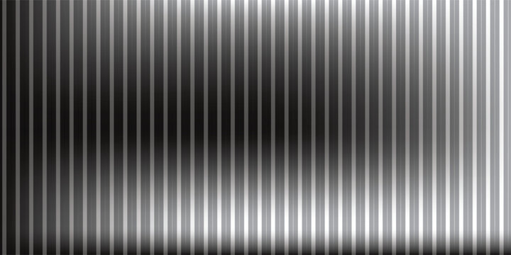 Striped halftone gradation texture. Fading vertical line gradient background. Repeating pattern backdrop. Black halftone parallel lines backdrop for overlay, print, cover, graphic design. Vector