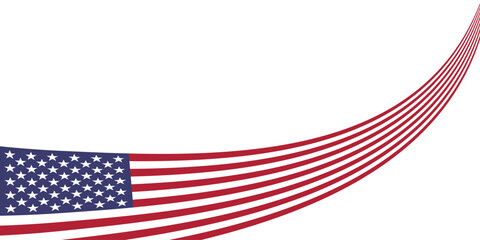 Obraz premium USA flag vector banner template for American national holidays. Copy space. PNG