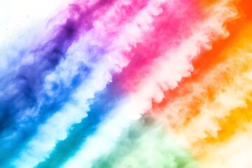 Obraz premium Colorful rainbow smoke explosion abstract diagonal stripes background digital illustration