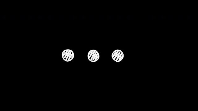 Essential infographic white line icon set animation loop with alpha channel