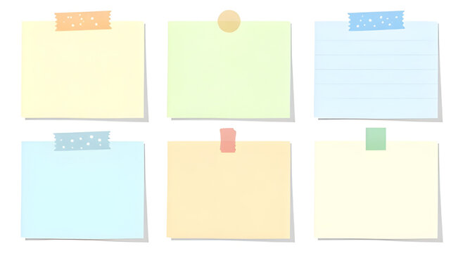 bulletin, stickynotes, notes, colorful, square, pinned, paper, memo, reminder, office, stationery, adhesive, message, pushpin, vector, illustration, organization