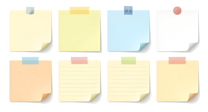 pushpin, stickynotes, notes, colorful, square, pinned, paper, memo, reminder, office, stationery, adhesive, message, vector, illustration, isolated, organization