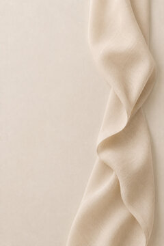 Cream colored Korean traditional ramie cloth on textured background