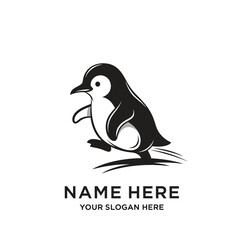 Obraz premium Cute Penguin Logo Design With Placeholders for Name and Slogan