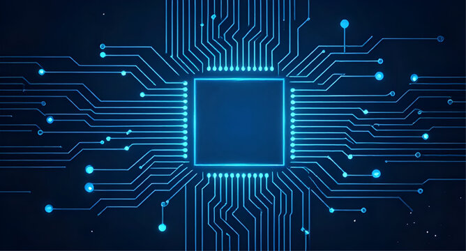 processor, cpu, microchip, technology, circuit, motherboard, digital, electronics, futuristic, cyber, glowing, blue, hardware, network, chipset, vector, illustration