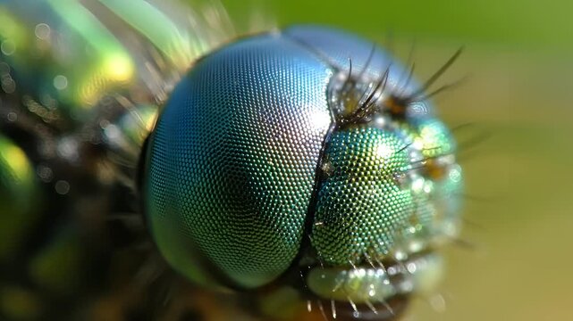 Extreme Macro Shot of a Dragonflys Compound Eye.