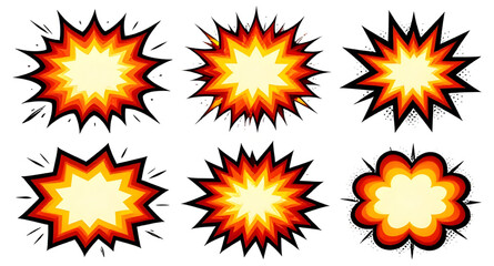 retro, comic, explosion, burst, popart, boom, speechbubble, starburst, cartoon, dynamic, effect, graphic, vector, illustration, isolated, action, shape © mrpixel