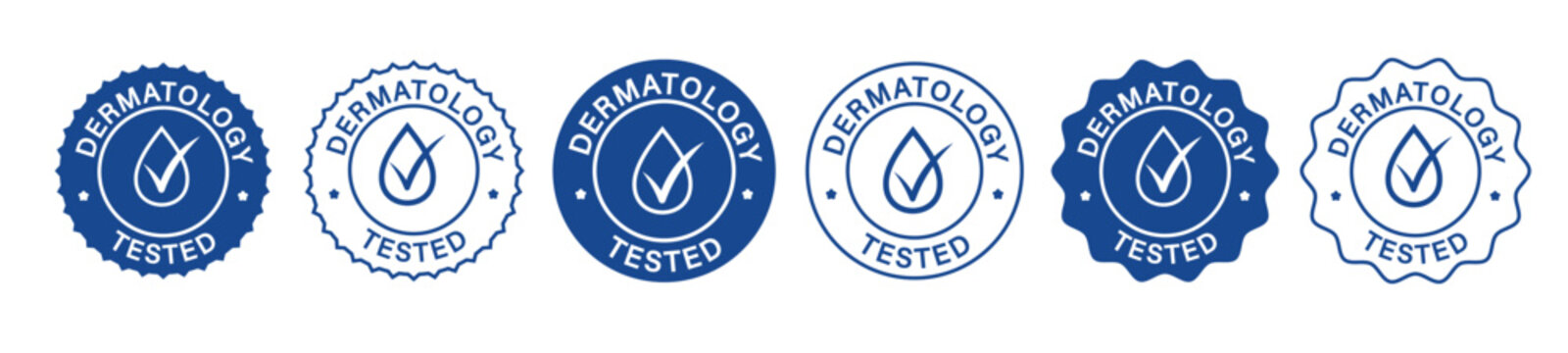 Dermatologically Tested Badge Vector Set.