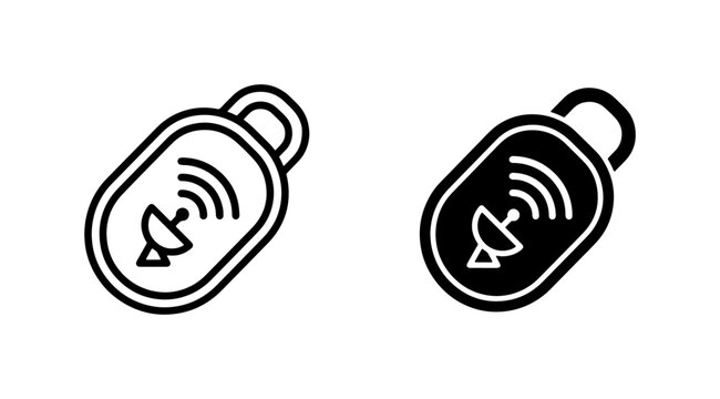 Signal Icon Set, Wireless Technology Symbols, Satellite Dish Vector Graphics, Communication Network Icons, Connectivity Concepts, Digital Data Transmission