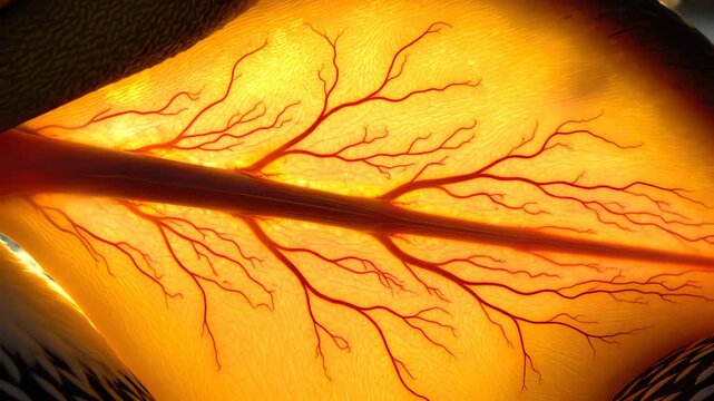 Capillary Network Pulsating in Translucent Golden Biological Tissue