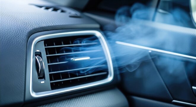 Fresh air blowing from car air conditioning vent - cool air stream