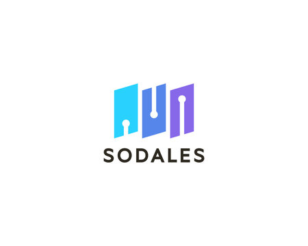 Modern logo of abstract shapes. Vibrant vector logotype for data science, fintech platforms, tech startups and cloud infrastructure