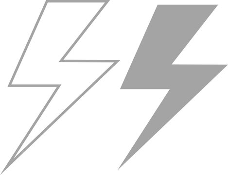 lightning bolt icon signs on a black background, forming a modern design set of direction pointers and business web elements