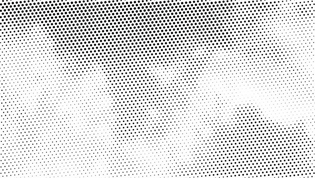 Halftone background pattern. Grain texture polka dots on white background. Dot art dither creative distressed grunge texture banner. Clouds halftone