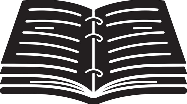Vector illustration of an old book with a bookmark and stack of paper documents as an education symbol or business concept design icon