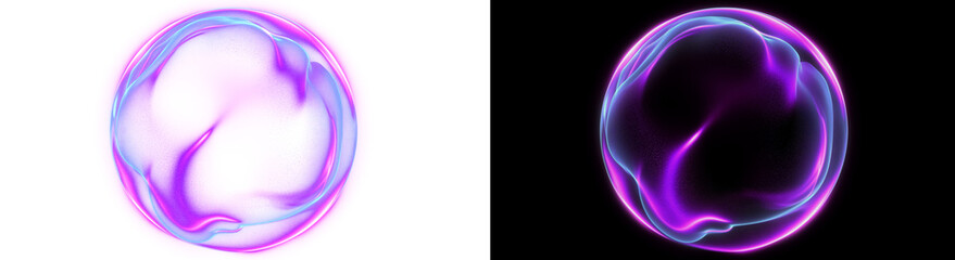 Abstract Magenta Blue Energy Sphere Light And Dark PNG. Glow energy © Iryna
