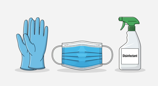 Medical Safety Essentials Set with Gloves Mask and Disinfectant Spray