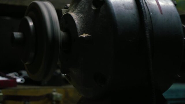 old sharpener for sharpening and processing metal or wood with two wheels