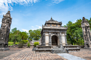 Fototapeta premium Mausoleum of Emperor Dong Khanh in Hue, Vietnam. A famous historical landmark in the city of Hue, Vietnam