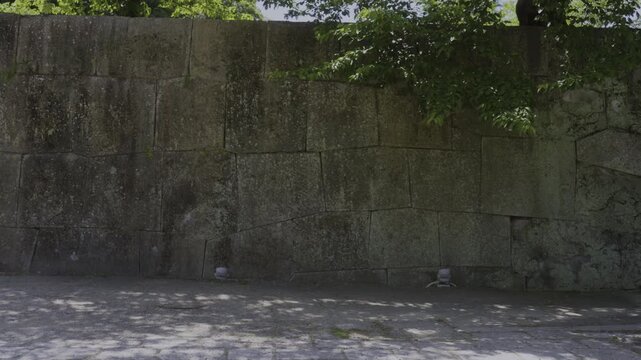 「和歌山城の石垣・一中門跡と切込接(きりこみはぎ)」和歌山県和歌山市 Stone Walls at Icchū-no-mon Gate Site (Kirikomi-hagi Cut‑Stone Masonry), Wakayama Castle, Wakayama City, Japan