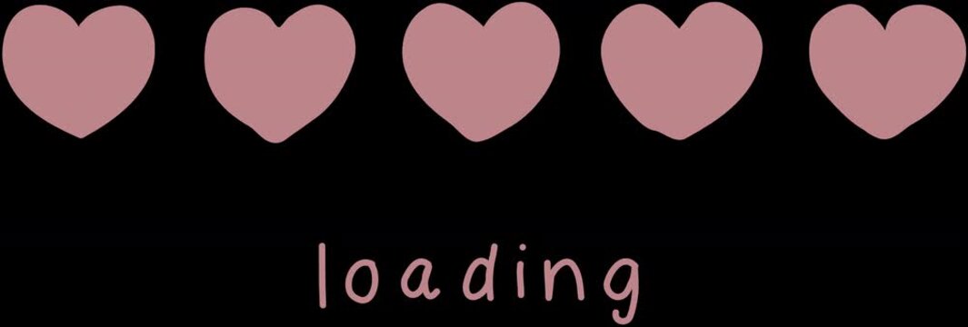 Animated video heart loading counter bar game process progress computer battery, banner overlay transparent