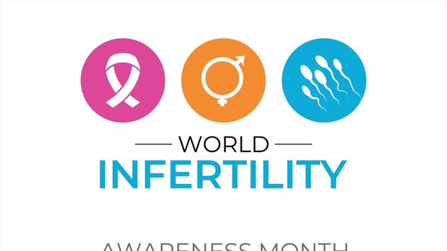 World infertility awareness month animation with reproductive health icons and modern medical motion graphics. Healthcare animation scene. 4k animated video.