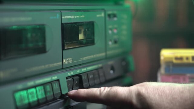 Inserting and Start Recording of Audio Cassette Tape in Double Deck Recorder