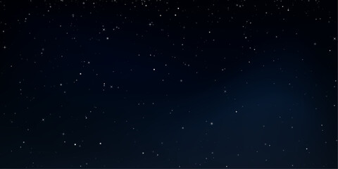 A star-filled galaxy arches above snowy plains at night. Blue and purple tones color the sky. Silence creates a peaceful cosmic mood. © Freesstock