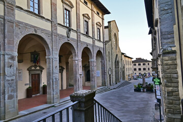 Fototapeta premium Sansepolcro, vie, case ed edifici del centro storico; Arezzo, Toscana, Italia