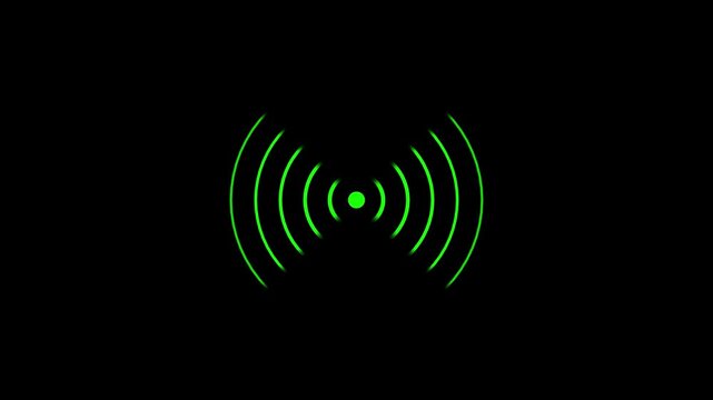 Radio waves waves background. network tower produced radio wave concept. Radio Waves in Circle Form, Radio wave signal animated background. Technology radio waves signal icon animation. 4k animation
