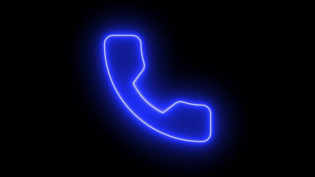 Neon line Incoming call icon animation, call concept on smart mobile phone screen, call icon animation. Smart phone call ring icon animation