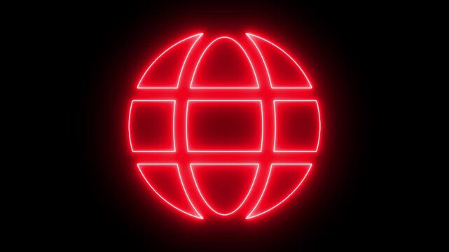Glowing neon World Wide Web icon, www globe internet neon Go to web Internet flat symbol icon Web Click planet Earth, Glowing neon Internet browser icon 
