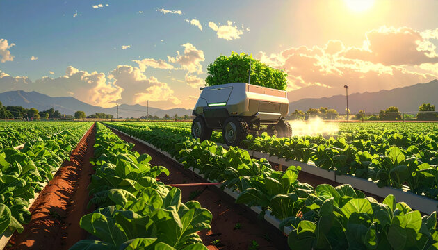 Autonomous agricultural robot harvesting crops