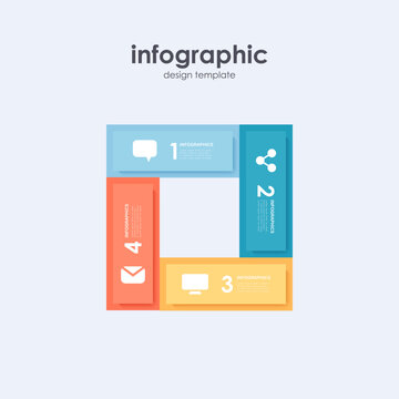 Vector illustration Infographic design template with icons and 4 options or steps for process, presentations, layout, banner, info graph.